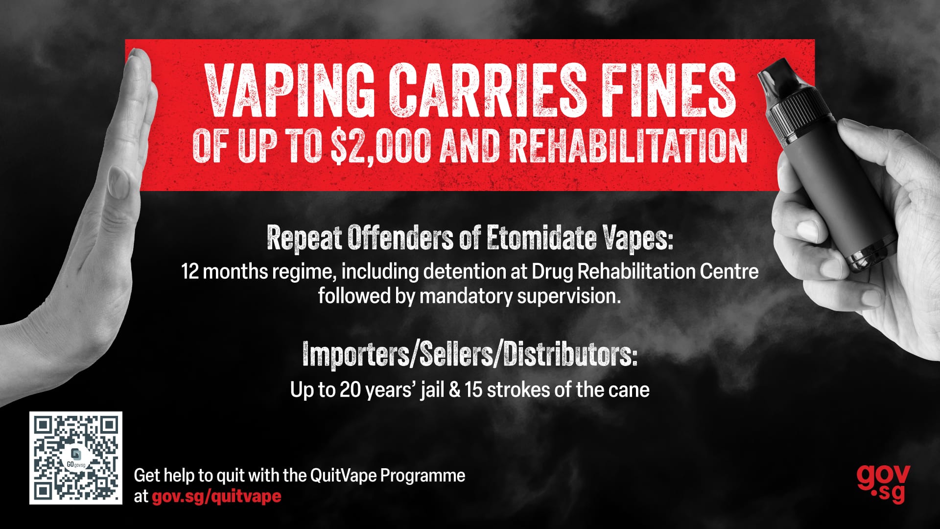 Vaping carries fines of up to $2,000 and rehabilitation